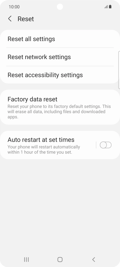 Press Factory data reset.