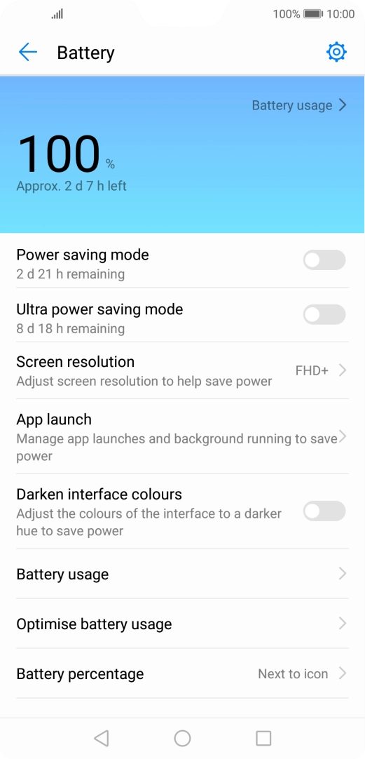 Press the indicator next to the required setting to turn on the function.