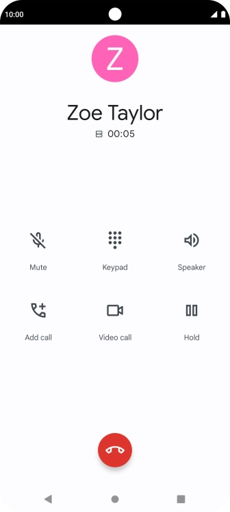Press the end call icon.