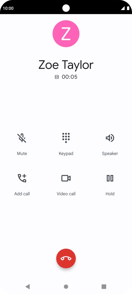 Press the end call icon.