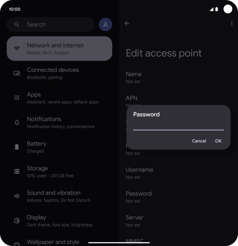 Key in secure and press OK.