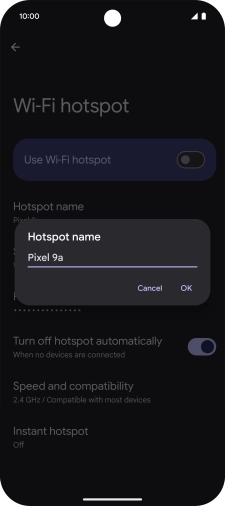 Key in the required Wi-Fi hotspot name and press OK.