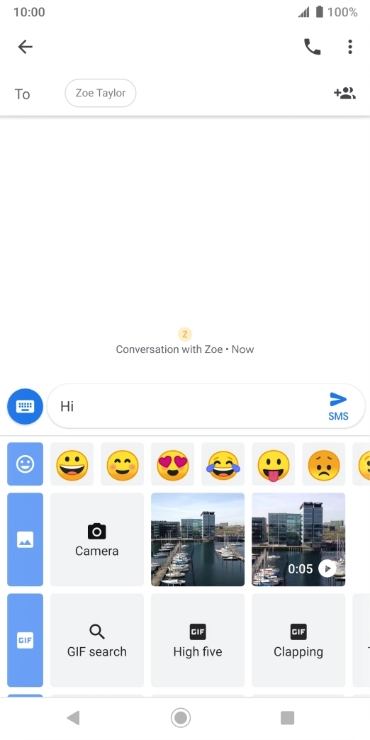 Press the picture icon and go to the required folder.