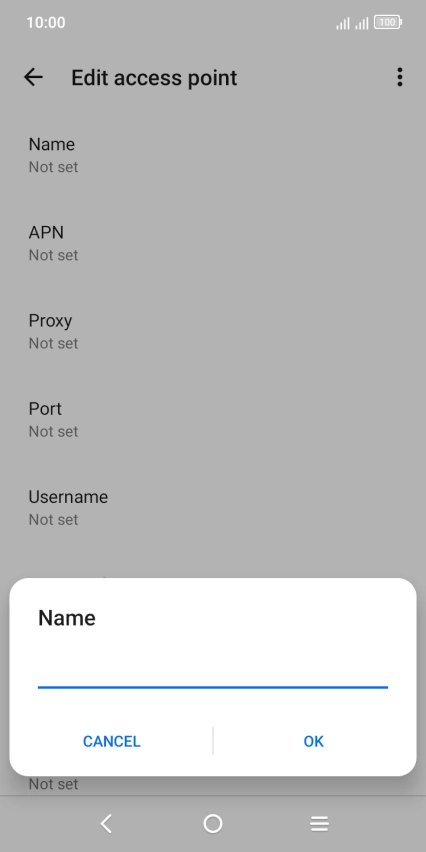 Key in EE Internet and press OK.