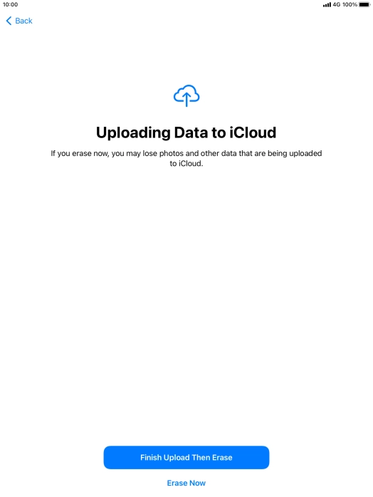 Press the required setting.
