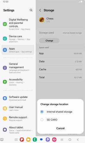 Press the name of the memory card.