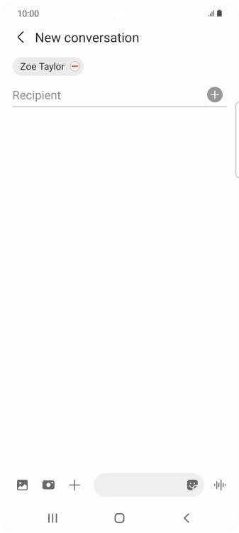 Press the text input field and write the text for your MMS.