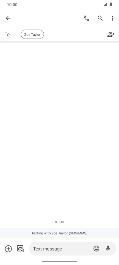 Press the text input field and write the text for your SMS.