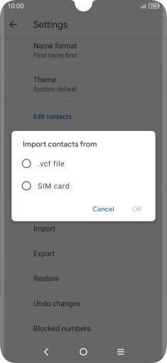 Press the name of the SIM.