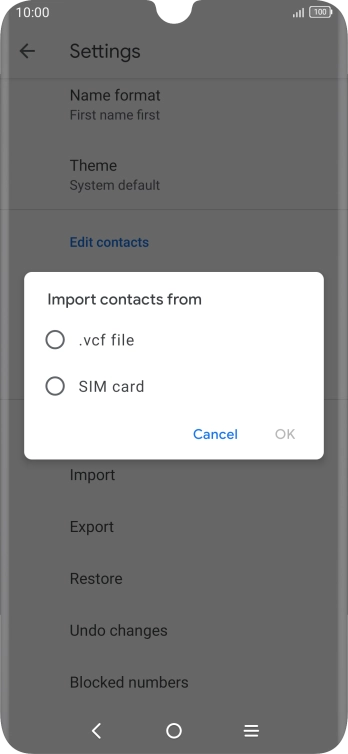 Press the name of the SIM.