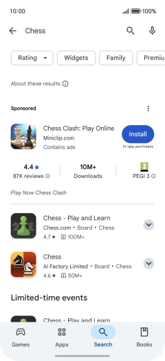 Press the required app.