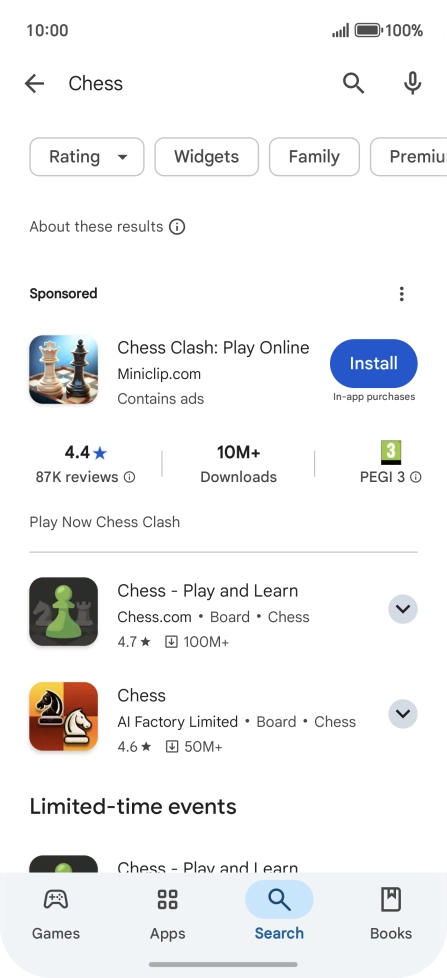 Press the required app.
