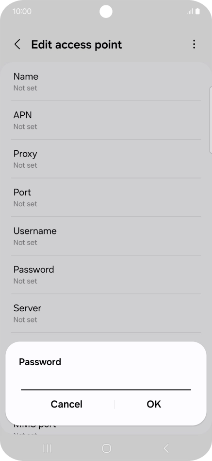 Key in secure and press OK.