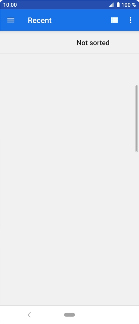 Slide your finger right on the screen and go to the required folder.