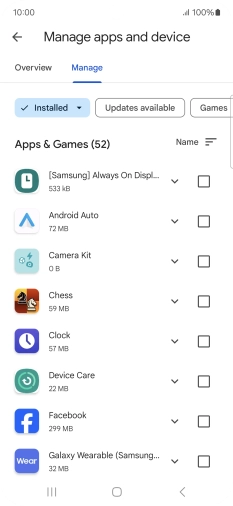 Press the required app.