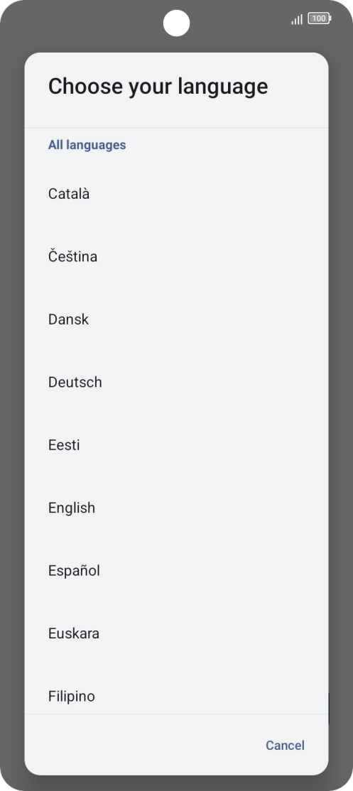 Press the required language.