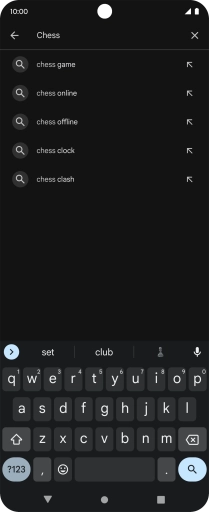 Key in the name or subject of the required app and press the search icon.