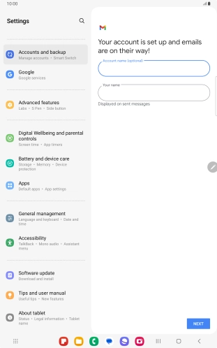 Press Your name and key in the required sender name.