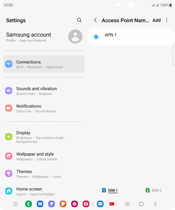 Press the required SIM.