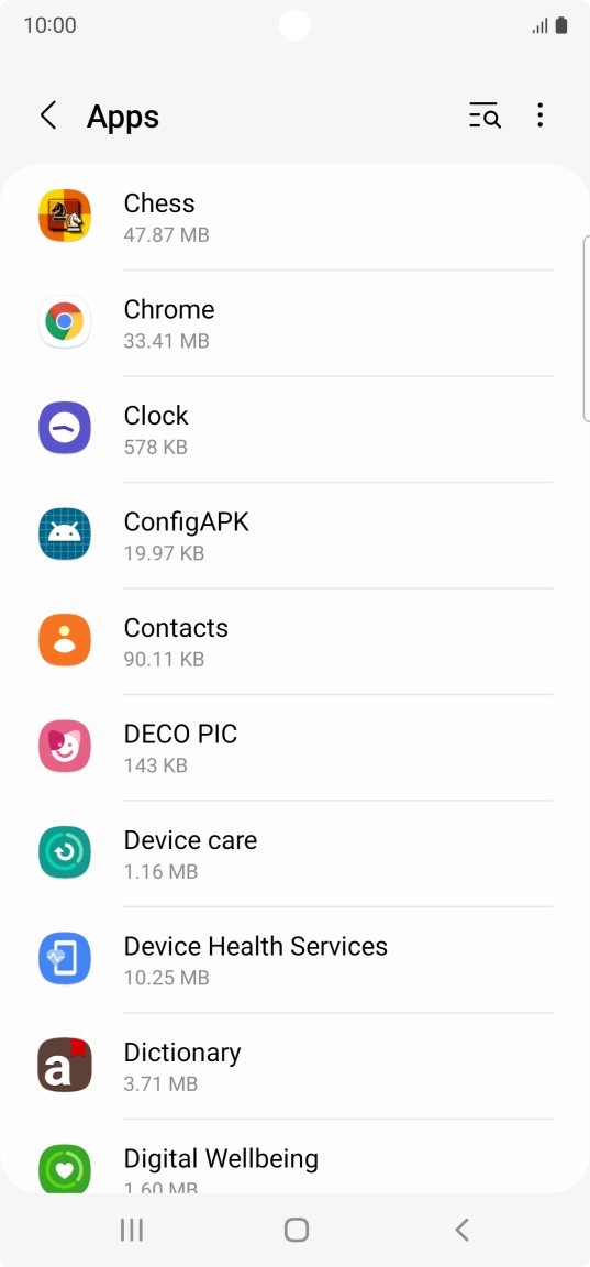 Press the required app.