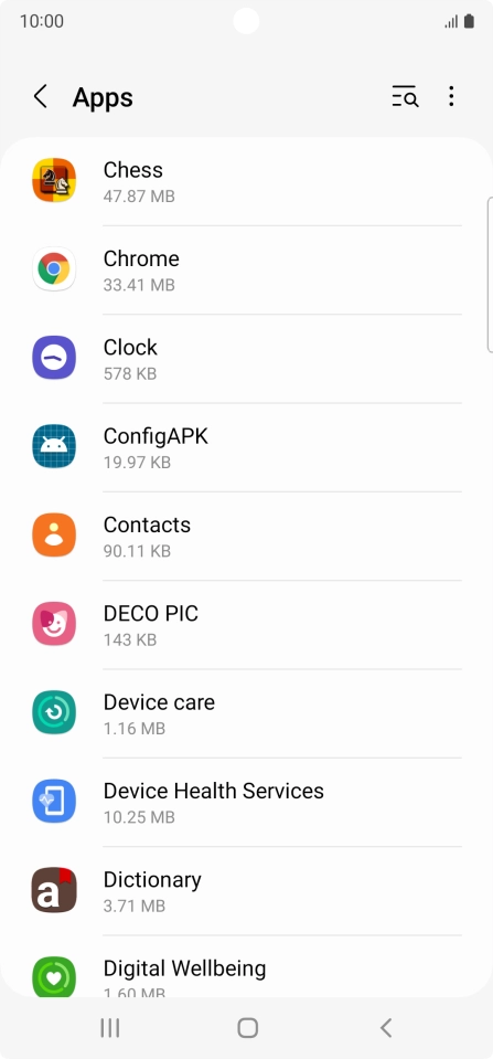 Press the required app.