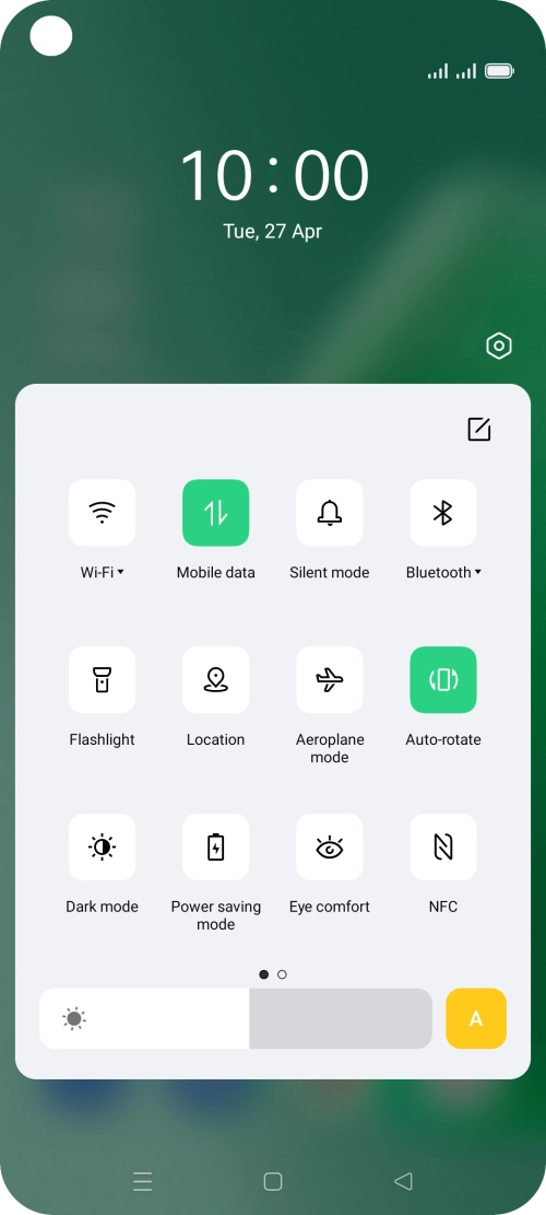 Press the settings icon.