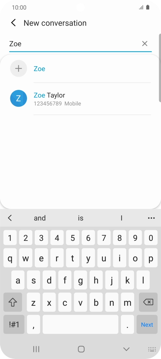 Press the required contact.