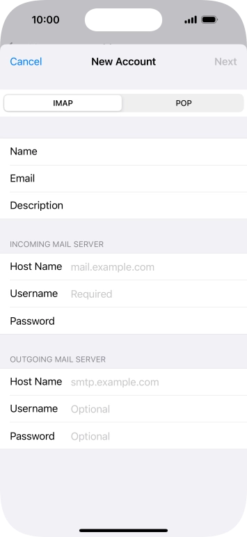 Press IMAP.