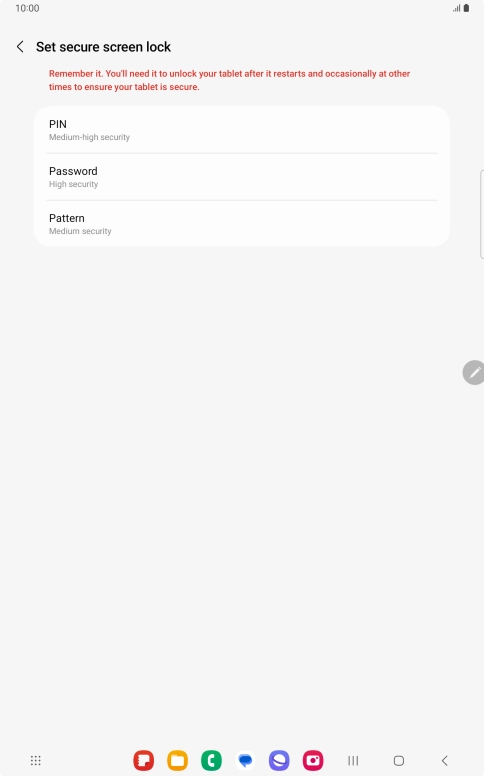 Press the required lock code and follow the instructions on the screen to create an additional lock code.
