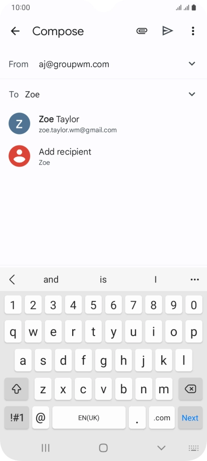 Press the required contact.