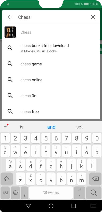 Key in the name or subject of the required app and press the search icon.