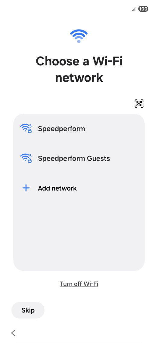 Press the required Wi-Fi network.