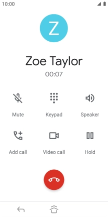 Press the end call icon.