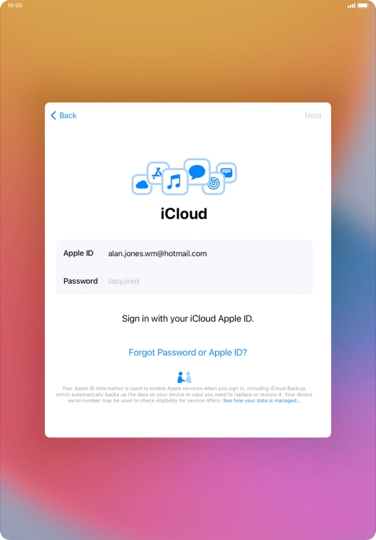 Press the field next to 