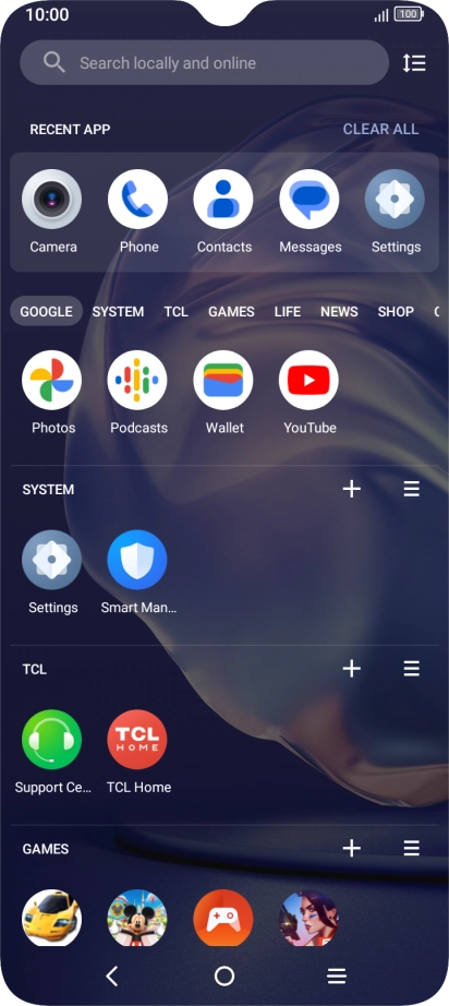 Press Photos and go to the required folder.