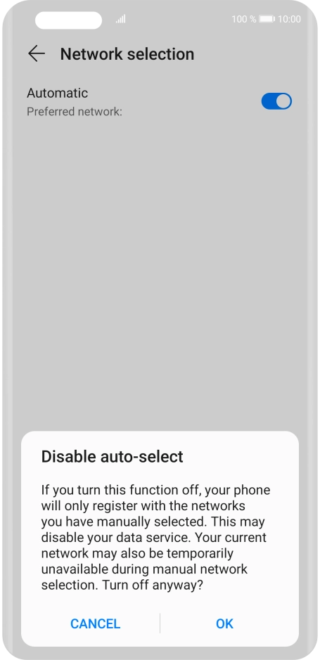 Press OK and your phone will search for networks.