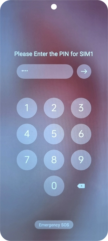 If your SIM is locked, key in your PIN and press arrow right. The default PIN is 1111.