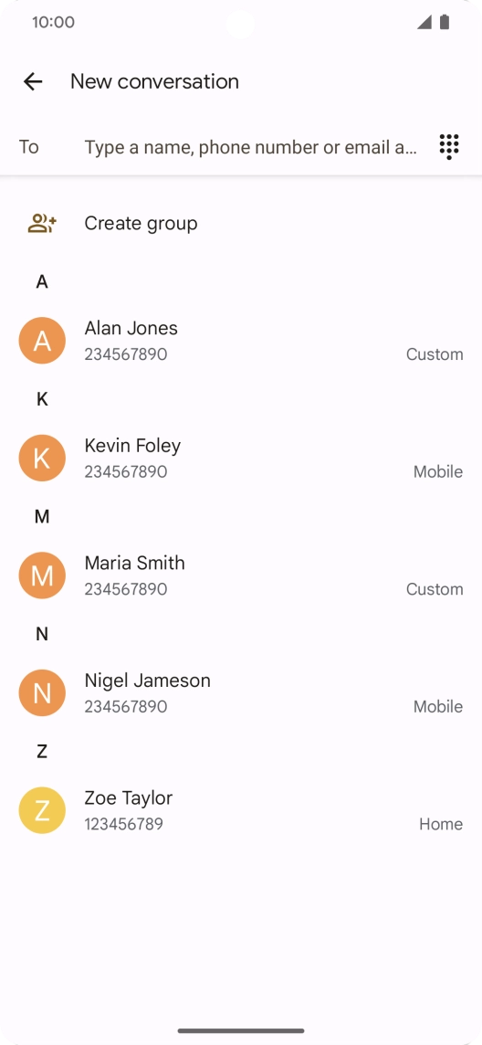 Press the field next to 