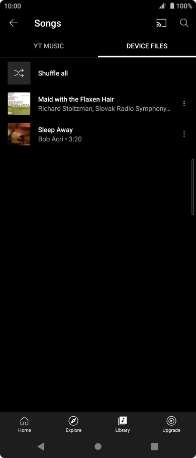 Press the required audio file.