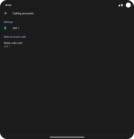 Press the name of the SIM.