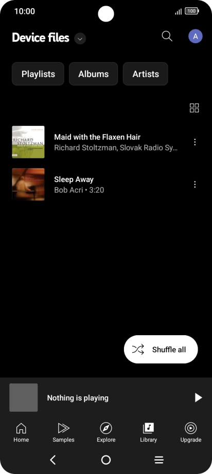 Press the required audio file.