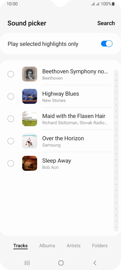 Press the required ring tones to hear them.