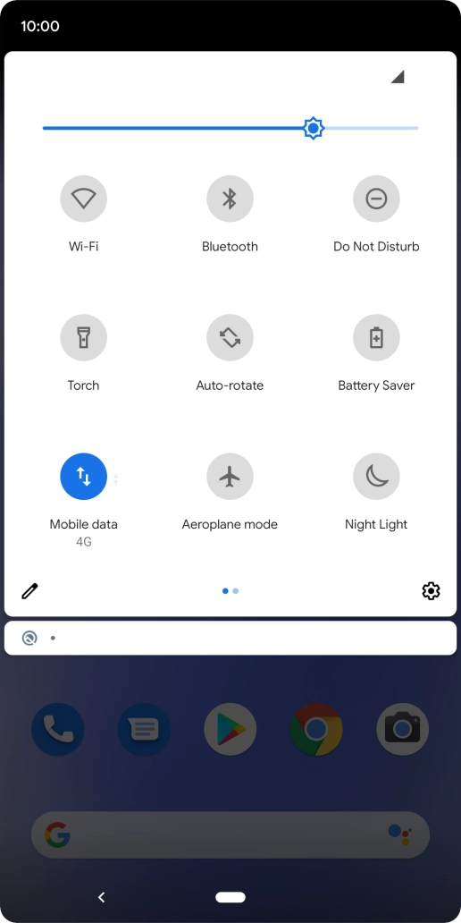 Press the settings icon.