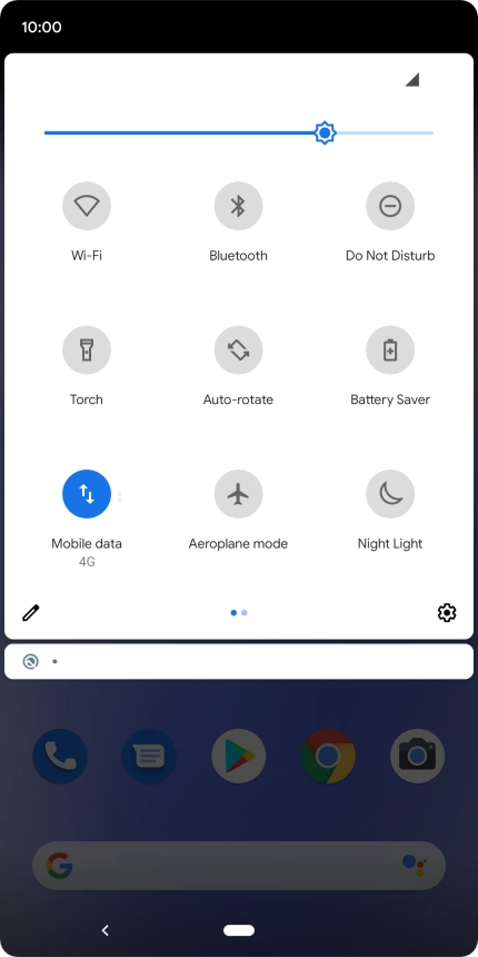 Press the settings icon.