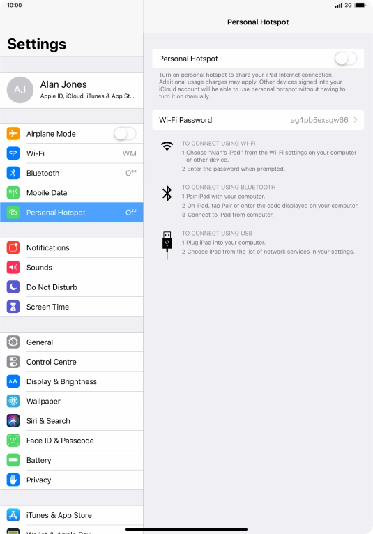Press the indicator next to 
