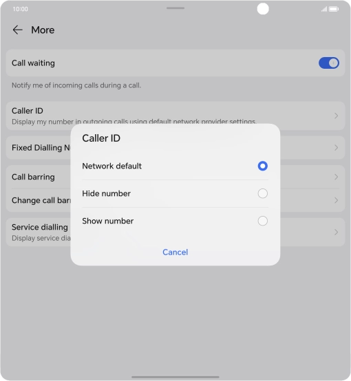 Press Show number to turn on caller identification.