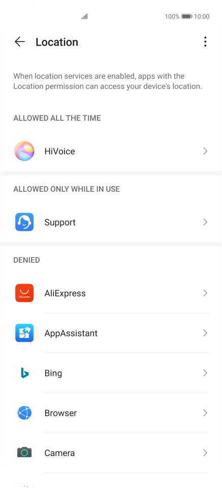 Press the required app.