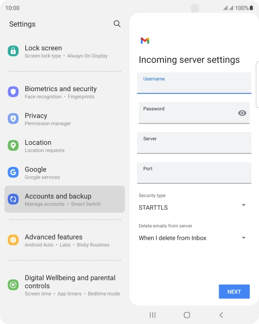 Press the field below 