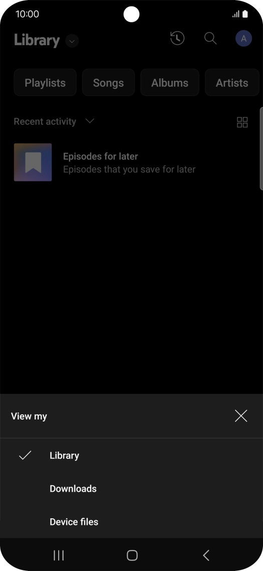 Press the required category and go to the required audio file.
