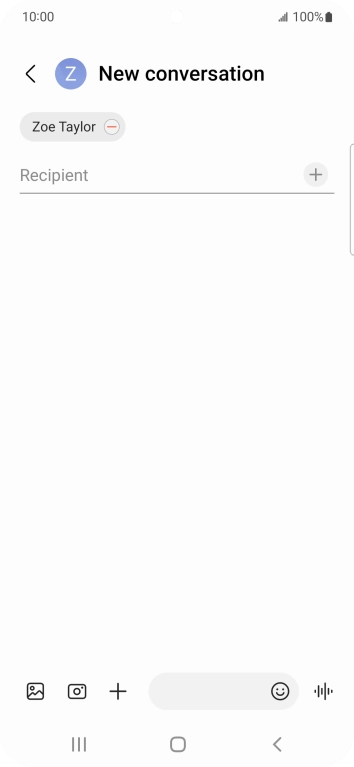 Press the text input field and write the text for your MMS.